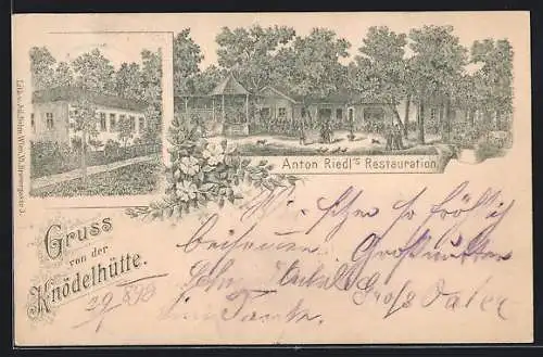 Lithographie Wien, Anton Riedls Restaurant Knödelhütte