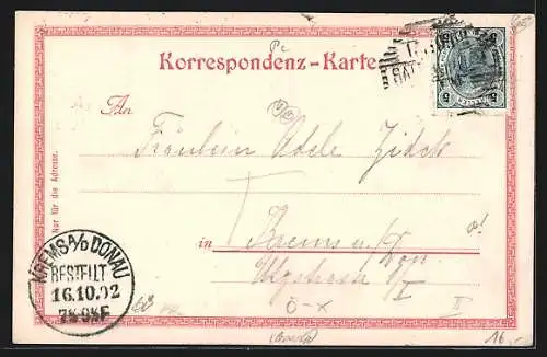 Lithographie Salzburg, Hotel Bristol, Totalansicht