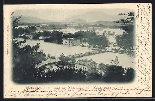 AK Salzburg, Überschwemmung 1899