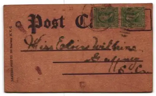 Leder-AK I am tickled to Death, Lachender Mann