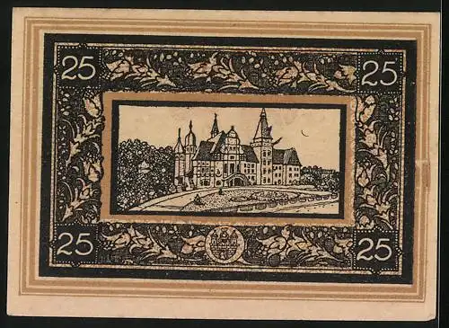Notgeld Bernburg 1920, 25 Pfennig, Wappen, Schloss, Ornamente