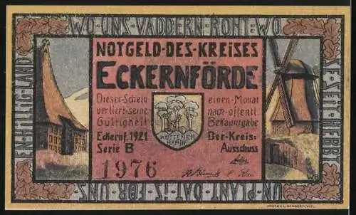 Notgeld Eckernförde 1921, 50 Pfennig, Grosssteingrab an der Küste