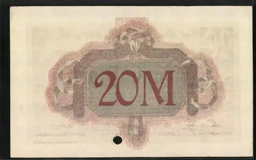 Notgeld Altona 1918, 20 Mark, Kontroll-Nr. 0207?0