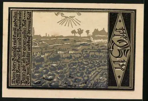 Notgeld Aschersleben 1921, 25 Pfennig, Angebautes Gemüse im Feld