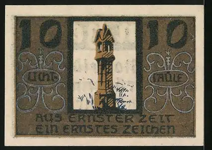 Notgeld Niederwaldkirchen, 10 Heller, Die Lichtsäule