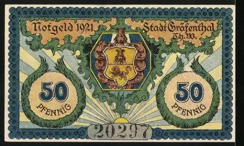 Notgeld Gräfenthal /Th-W. 1921, 50 Pfennig, Burg Wespenstein