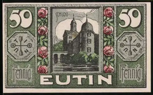 Notgeld Eutin 1920, 50 Pfennig, Schloss, Wappen