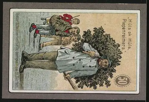 Notgeld Hamburg-St. Pauli, 50 Pfennig, Mann mit Ernte auf dem Rücken