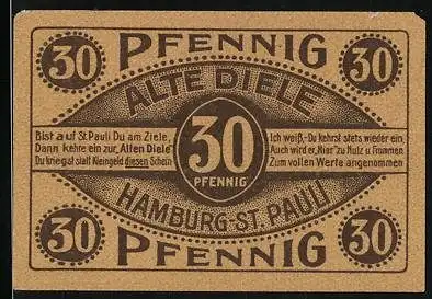 Notgeld Hamburg-St. Pauli, 30 Pfennig, Die Hamburger Originale