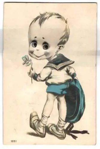 Glasaugen-AK Junge im Matrosenanzug