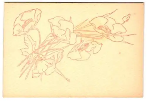 Ausmal-AK Blühende Blumen