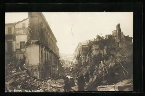 AK Messina, Zerstörungen nach einem Erdbeben, Via I. Settembre