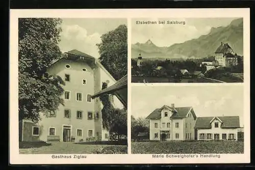 AK Elsbethen, Totalansicht, Gasthaus Ziglau, Marie Schweighofers Handlung