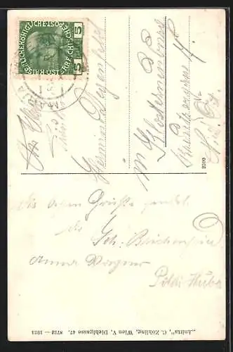 AK Maria Taferl, Gasthof zur gold. Krone v. Georg Schachner, Kirche