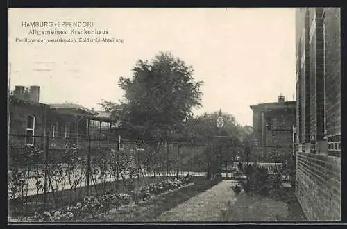 AK Hamburg-Eppendorf, Hof des Allgemeinen Krankenhaus, Pavillons der neuerbauten Epidemie-Abteilung