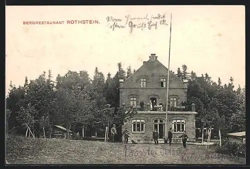 AK Sohland, Gasthaus Rothstein mit Förster Petz samt Jagdhund