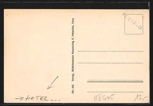 AK Bad Elster, Hotel Waldeck, Gossweiler-Heim