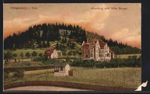 AK Pössneck i. Thür., Altenburg und Villa Berger