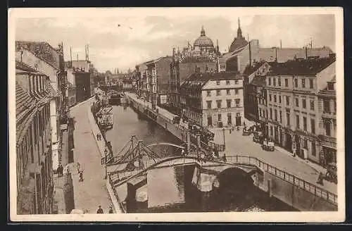 AK Berlin, Jungfernbrücke mit Friedrichsgracht