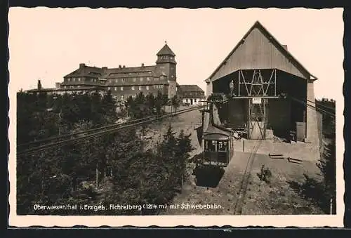 AK Oberwiesenthal (Erzgeb.), Fichtelberg mit Schwebebahn