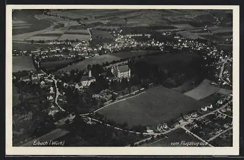 AK Erbach /Württ., Gesamtansicht vom Flugzeug aus