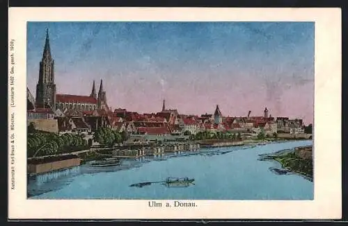Luna-AK Ulm a. Donau, Flusspanorama mit dem Münster