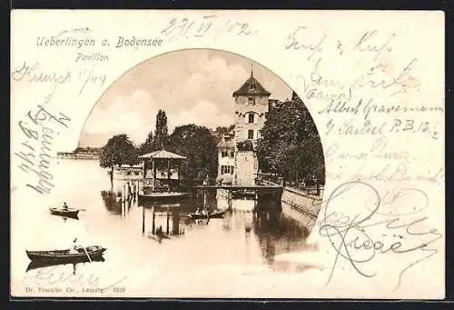 AK Ueberlingen a. Bodensee, Der Pavillon am Wasser