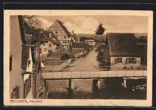 AK Riedlingen, Ortsansicht mit Mühlbach