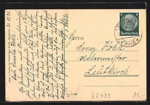 AK Riedlingen, Ortsansicht mit Mühlbach