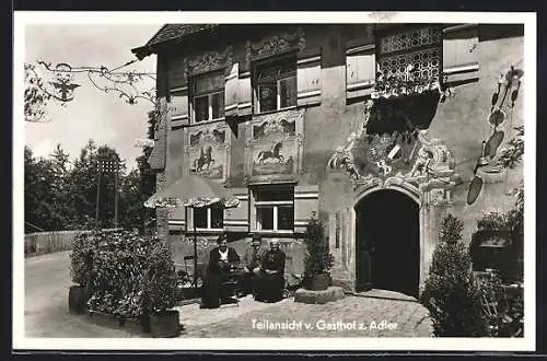 AK Isny, Gasthof zum Adler, Teilansicht