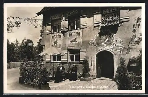 AK Isny, Gasthof zum Adler, Teilansicht