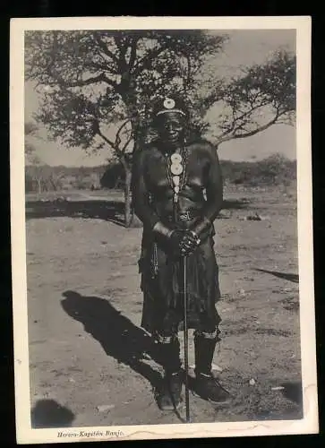 Fotografie Deutsch-Südwestafrika / Namibia, Eingeborener Herero Kapitän Banjo