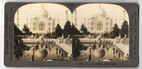 Stereo-Fotografie Keystoen View Co., Meadville, Ansicht Agra, the Taj Mahal