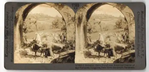 Stereo-Fotografie Keystone View Co., Meadville, Ansicht Samaria, once proud and beautiful Center of the Northern Kingdom