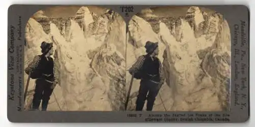 Stereo-Fotografie Keystone View Co., Meadville, Ansicht British Columbia, Jagged Ice Peaks of the Illecillewaet Galcier