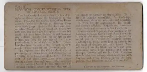 Stereo-Fotografie Keystone View Co., Meadville, Ansicht Constantinople, the beautiful City of two Continents