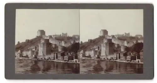 Stereo-Fotografie unbekannter Fotograf, Ansicht Istanbul, Blick auf Rumeli Hisari