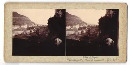 Stereo-Fotografie unbekannter Fotograf, Ansicht Ventimiglia, Blick nach dem Ort an der Cote d`Azur