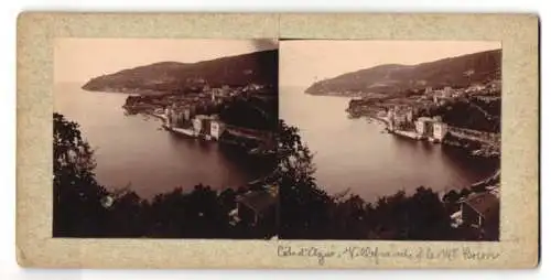 Stereo-Fotografie unbekannter Fotograf, Ansicht Villefranche, Blick nach der Stadt an der Cote d`Azur