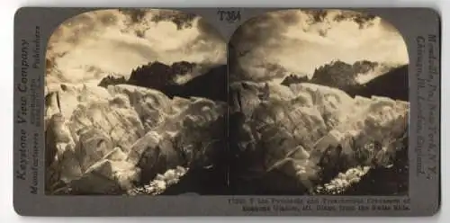 Stereo-Fotografie Keystone View Co., Meadville, Ansicht Chamonix, Ice Pyramids and Crevasses of Bossons Glacier