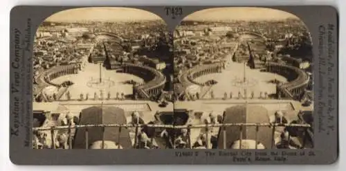 Stereo-Fotografie Keystone View Co., Meadville, Ansicht Rome, the Eternal City from the Dome of St. Peters