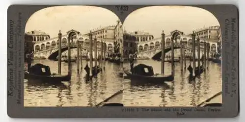 Stereo-Fotografie Keystone View Co., Meadville, Ansicht Venice, the Rialot and the Grand Canal