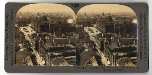 Stereo-Fotografie Keystone View Co., Meadville, Ansicht Berlin, looking West from the City Hall