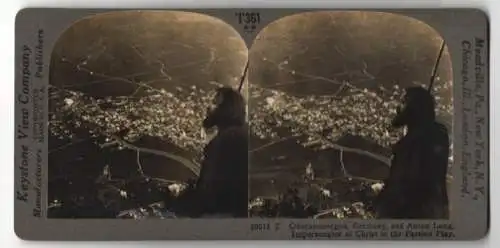 Stereo-Fotografie Keystone View Co., Meadville, Ansicht Oberammergau, Anton Lang, Scene of the Passion Play