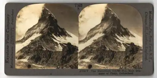 Stereo-Fotografie Keystone View Co., Meadville, Ansicht Zermatt, the Matterhorn (14,780 Ft.)