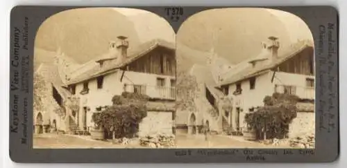 Stereo-Fotografie Keystone View Co., Meadville, Ansicht Bozen, Wendlandhof, old Country Inn, Tyrol