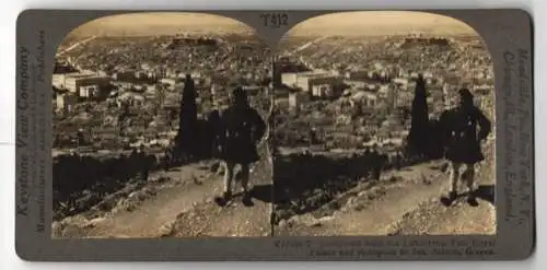 Stereo-Fotografie Keystone View Co., Meadville, Ansicht Athen, Southwest from the Lykabettos Past the Royal Palace