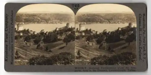 Stereo-Fotografie Keystone View Co., Meadville, Ansicht Constantinople, Medieval Fortifications along the Bosporus