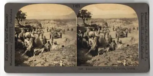 Stereo-Fotografie Keystone View Co., Meadville, Ansicht Corinth, Excavators Digging Among the Ruins