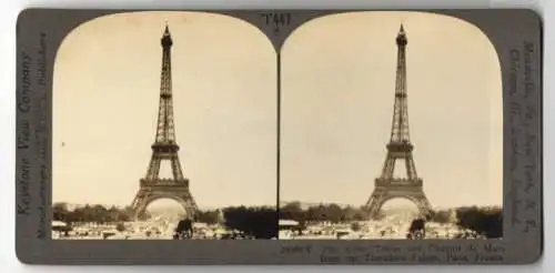 Stereo-Fotografie Keystone View Co., Meadville, Ansicht Paris, the Eiffel Tower and Champs de Mars